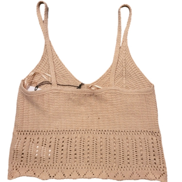 Streetwear SOCIETY beige tank crop top. Size M. NWT! - Picture 3 of 7